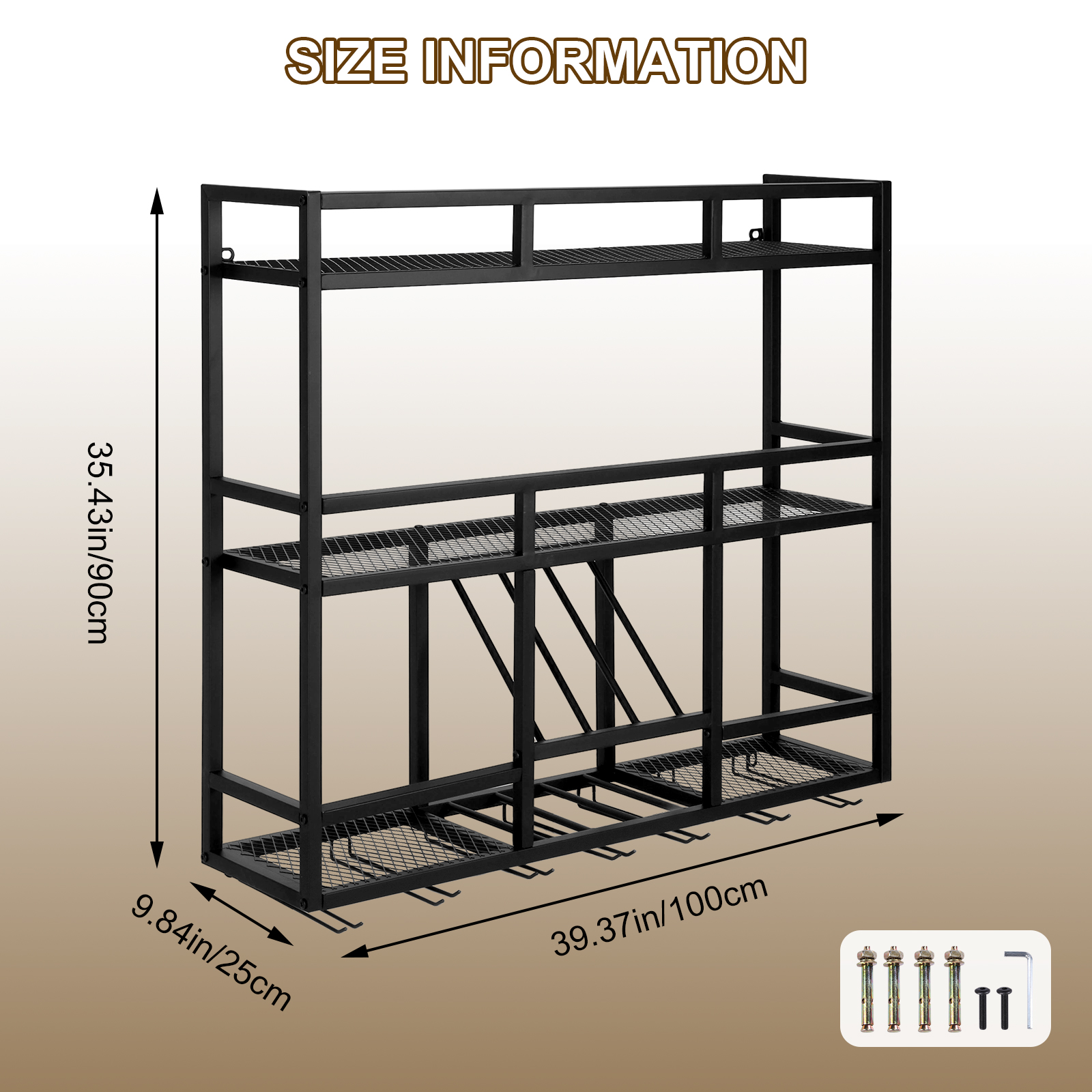 Home Bar Stand - 3 Tiers Floating Wine Bottle Stand