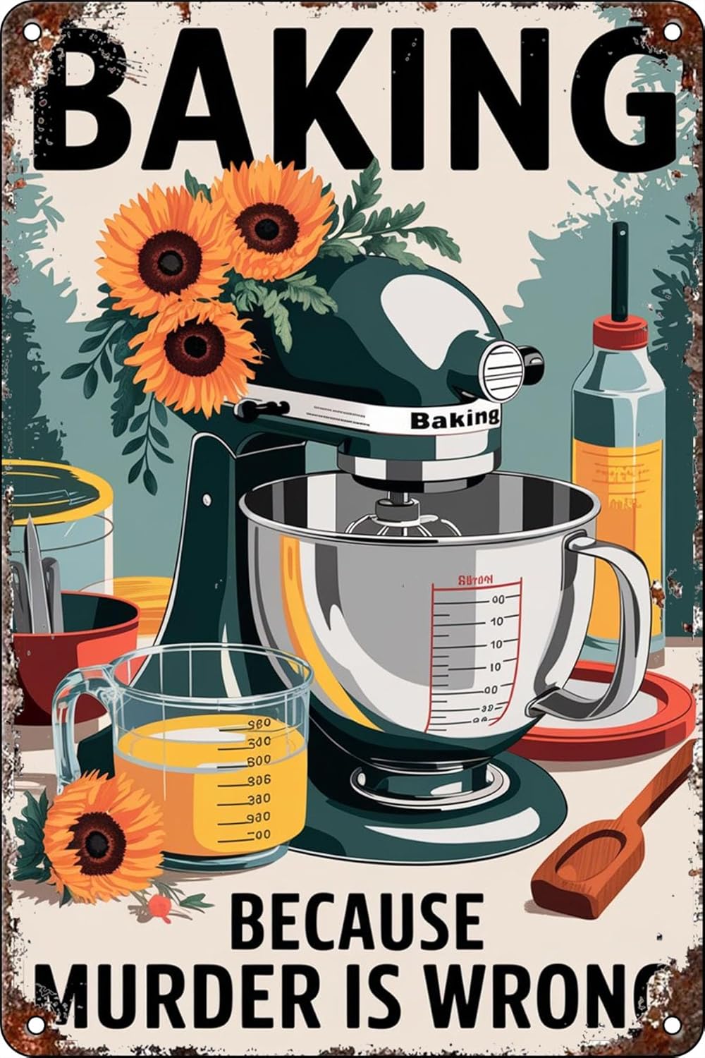 Home Bar And Restaurant - Baking Because Murder is Wrong Funny