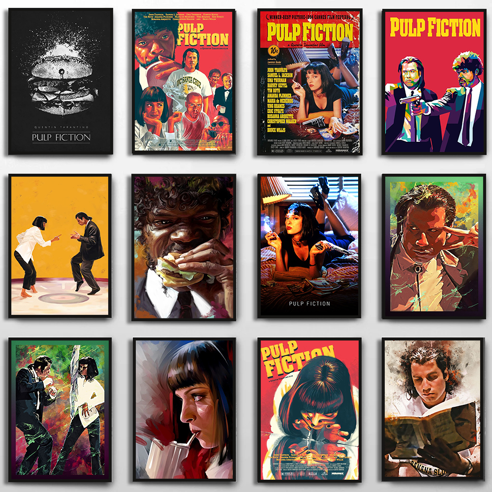 Home Bar And Theater - Classic Movie Pulp Fiction Posters Characters