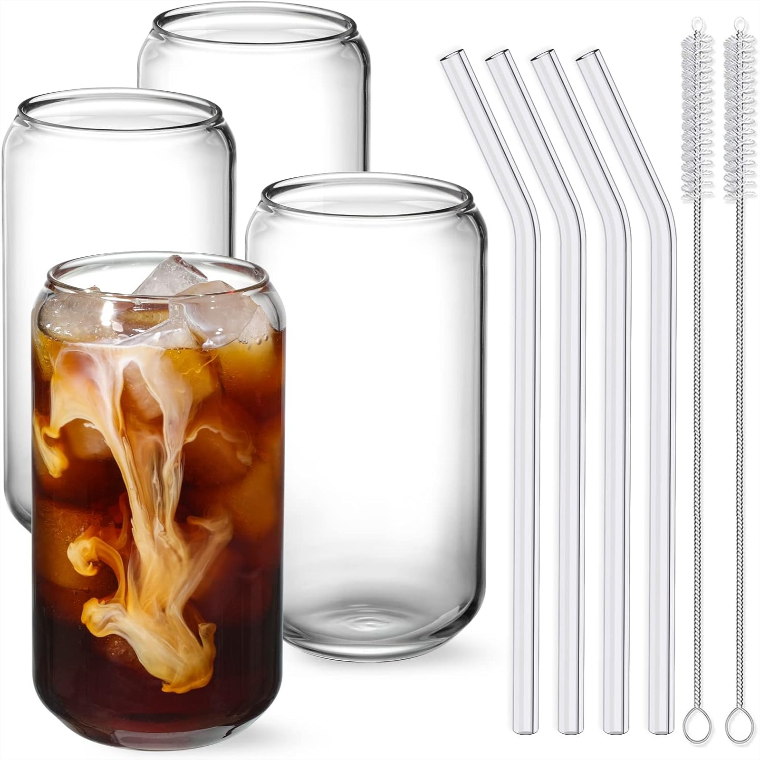 Highball Glass Set - 16oz Highball Glasses Set with Glass