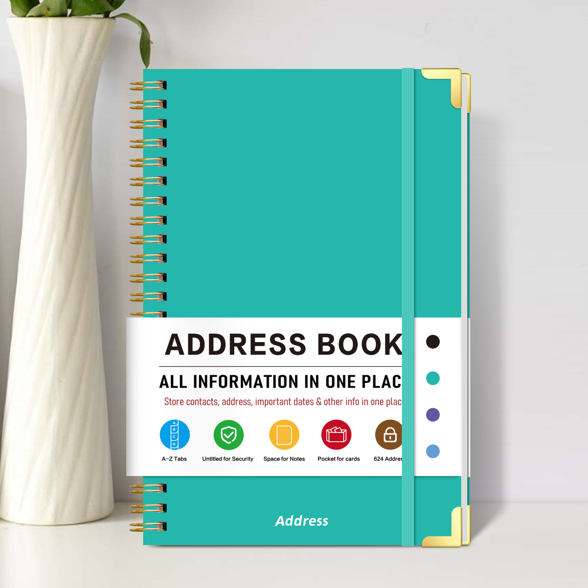 Teal A5 Address Book with Alph - Cocktail Recipe Book 评论和价格