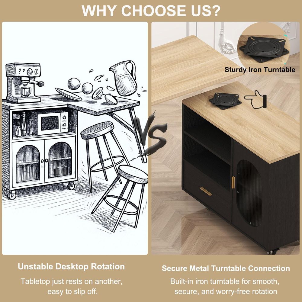 72 Swivel Kitchen Island with  - Home Bar Seating 评论和价格