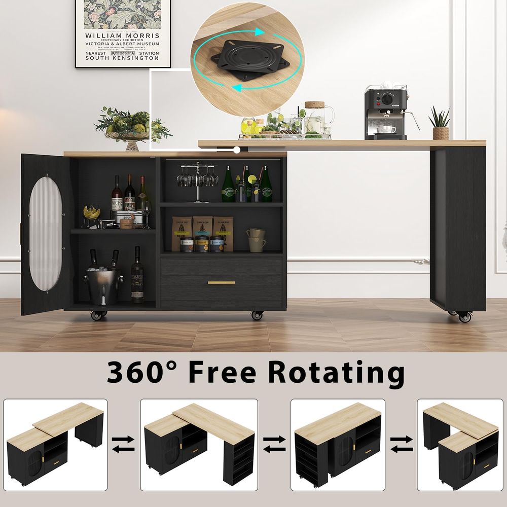 72 Swivel Kitchen Island with  - Home Bar Seating 评论和价格