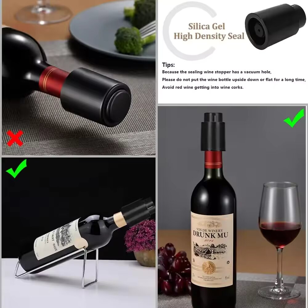 Black Vacuum-Sealed Wine Bottl - Wine Preservation Pump 评论和价格