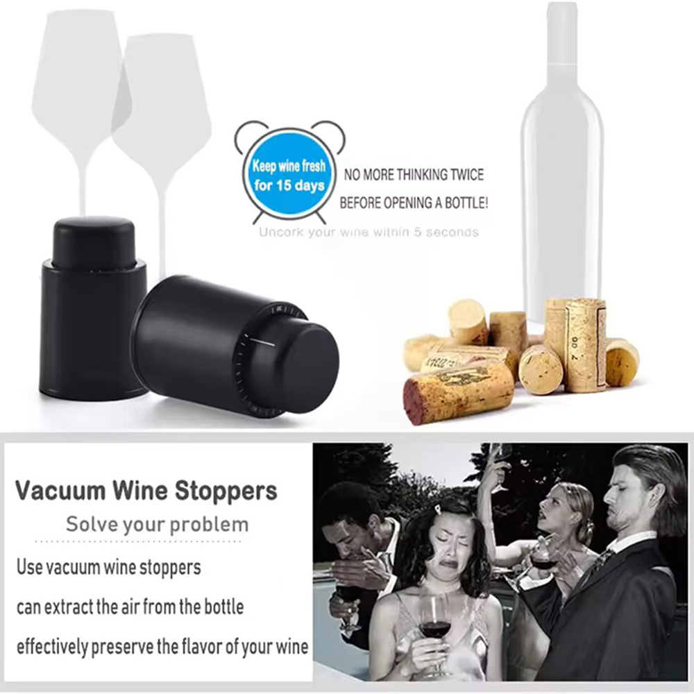Black Vacuum-Sealed Wine Bottl - Wine Preservation Pump 评论和价格