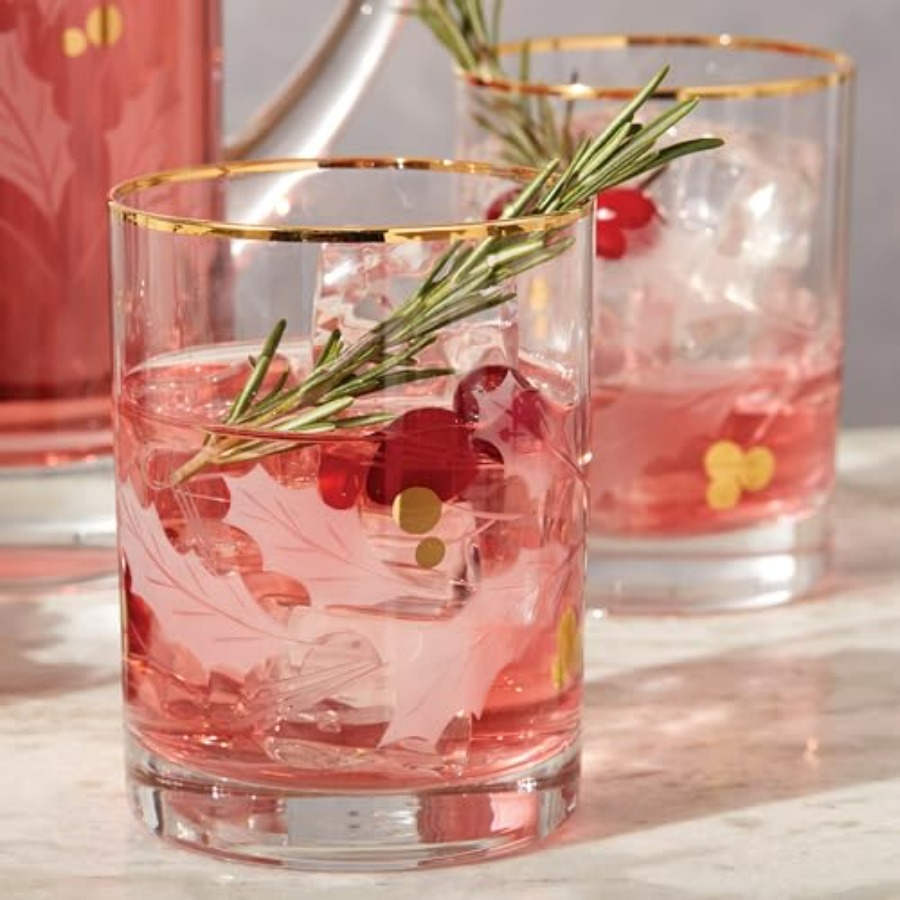 886861 Holiday Gold 4Piece Dou - Old Fashioned Glass 评论和价格