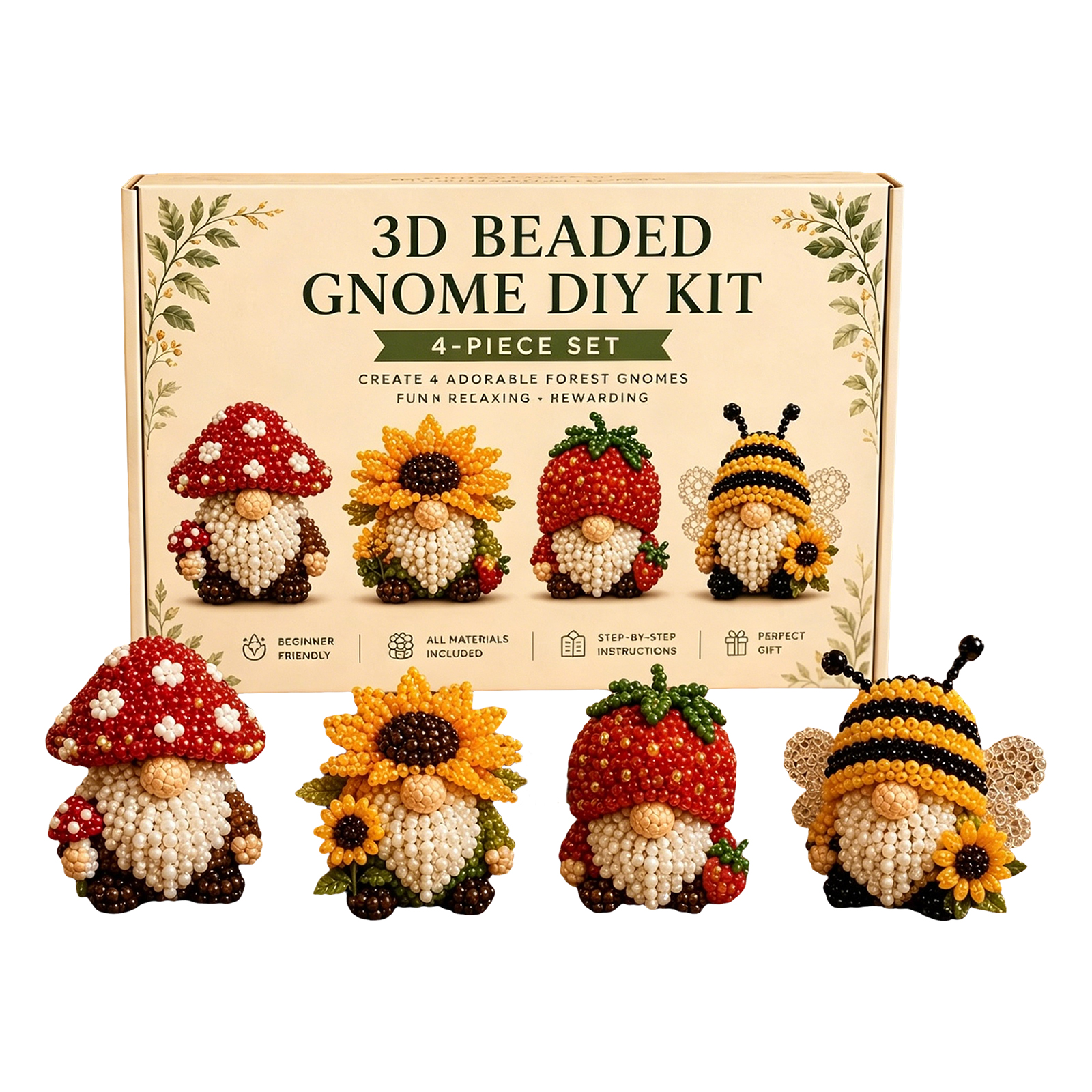 3D Beaded Gnome DIY Kit with F - Home Bargains 评论和价格