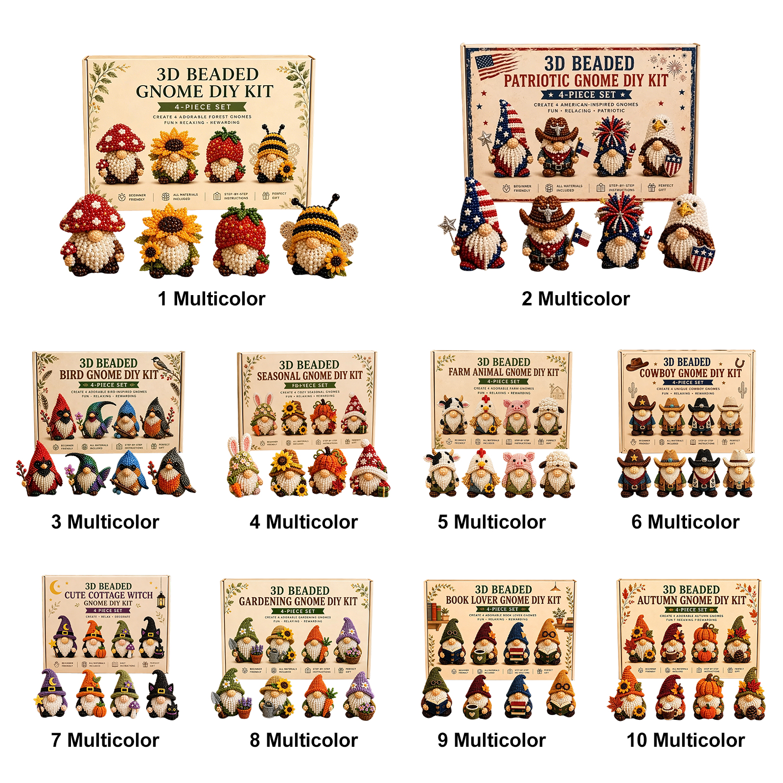 3D Beaded Gnome DIY Kit with F - Home Bargains 评论和价格
