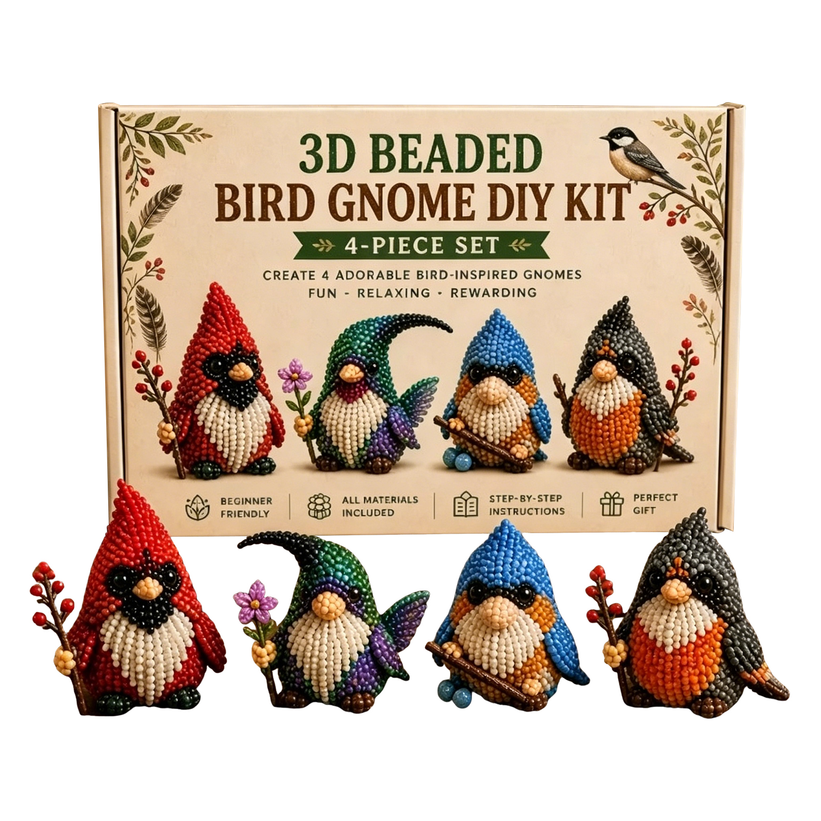 3D Beaded Gnome DIY Kit with F - Home Bargains 评论和价格