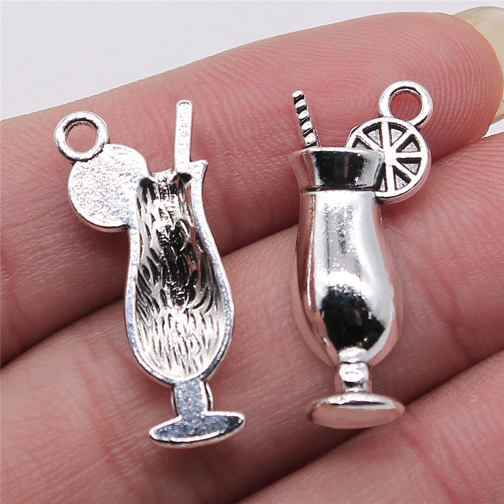 4pcs 12x28mm Antique Silver Co - Old Fashioned Glass 评论和价格