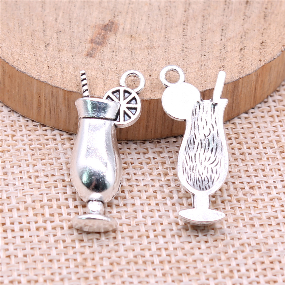 4pcs 12x28mm Antique Silver Co - Old Fashioned Glass 评论和价格