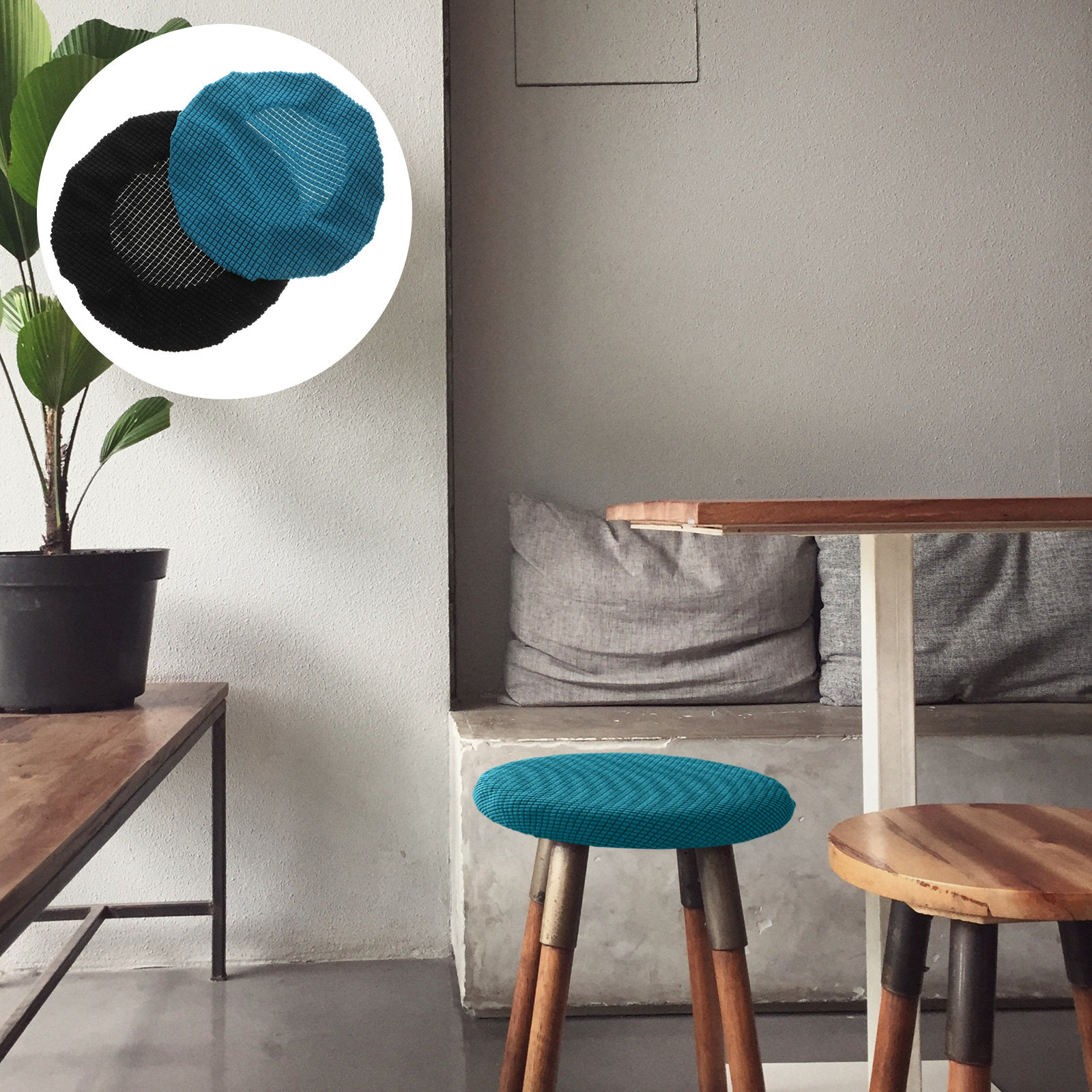 2Pcs Round Stool Covers Elasti - Home Bar Stools 评论和价格
