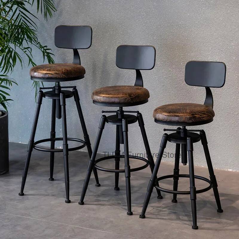 Retro Iron Bar Chair Counter S - Home Bar Seating 评论和价格