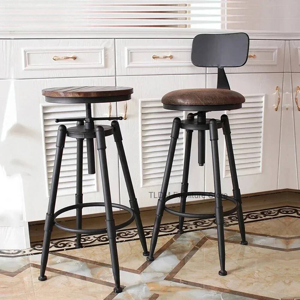 Retro Iron Bar Chair Counter S - Home Bar Seating 评论和价格