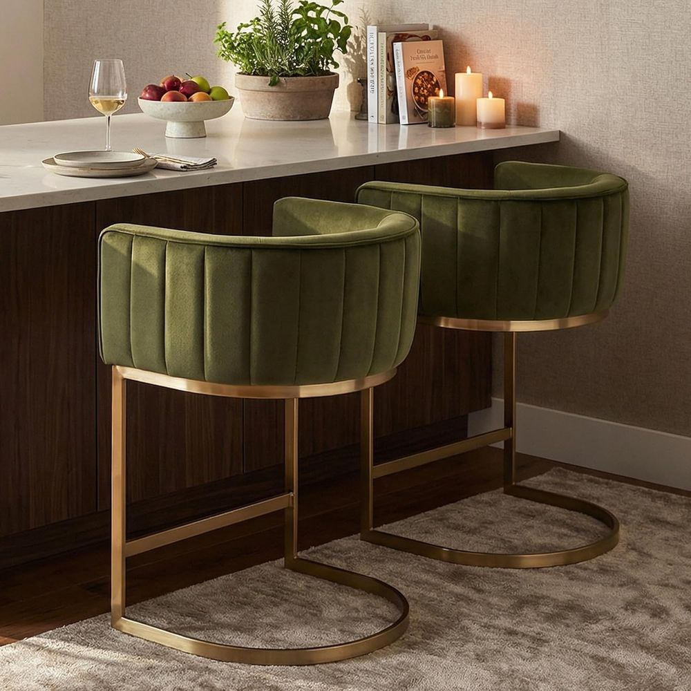 24 Velvet Upholstered Counter  - Home Bar Stools 评论和价格