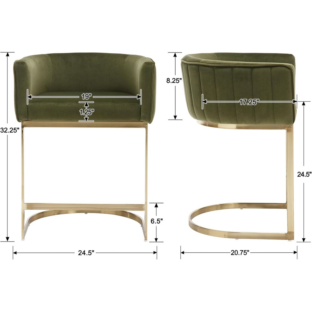 24 Velvet Upholstered Counter  - Home Bar Stools 评论和价格