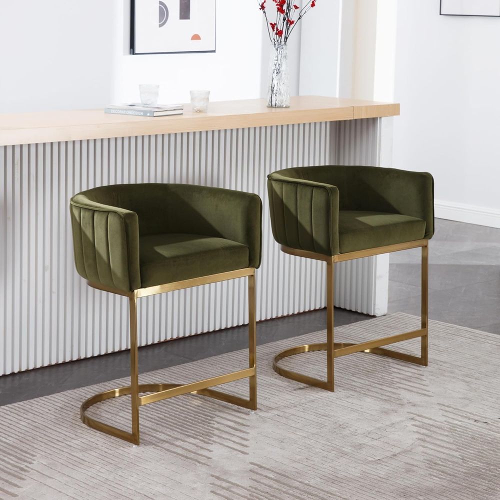 24 Velvet Upholstered Counter  - Home Bar Stools 评论和价格