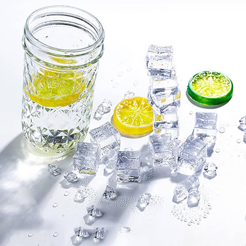 50PCS 3D Acrylic Fake Ice Cube - Ice Mold Sphere 评论和价格