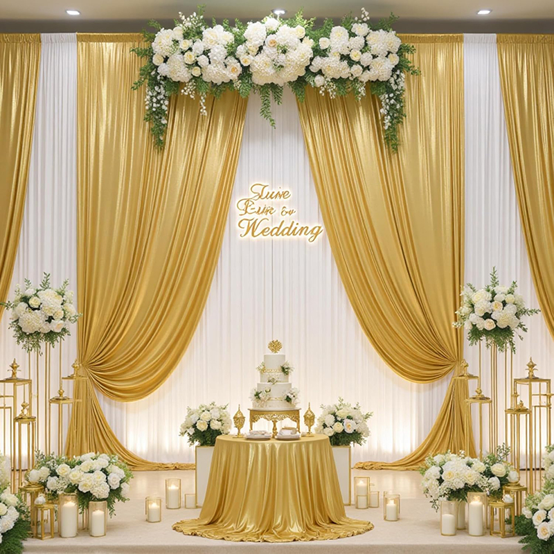 Gold Sequin Backdrop Curtain W - Home Bargains 评论和价格