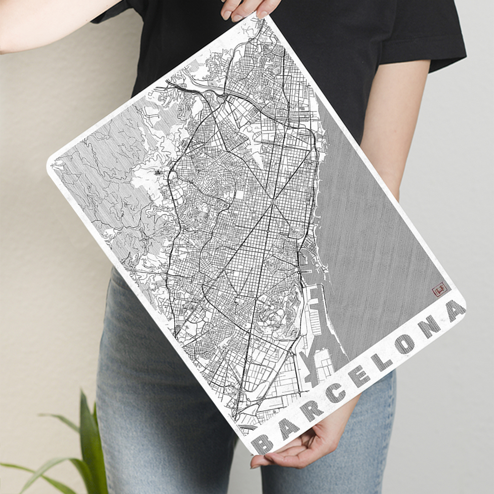 Barcelona City Map Vintage Met - Home Barcelona 评论和价格
