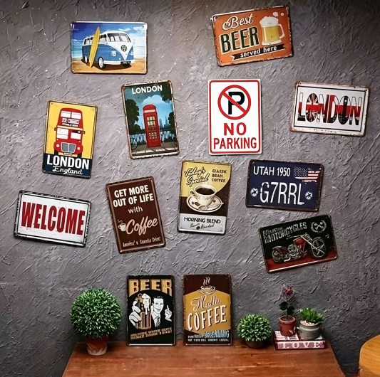 Vintage Sexy Lady Metal Tin Si - Home Bar And Restaurant 评论和价格