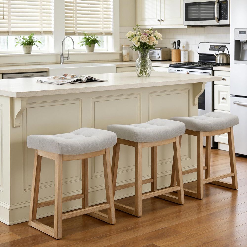 Set of 3, 24 Upholstered Count - Home Bar Stools 评论和价格