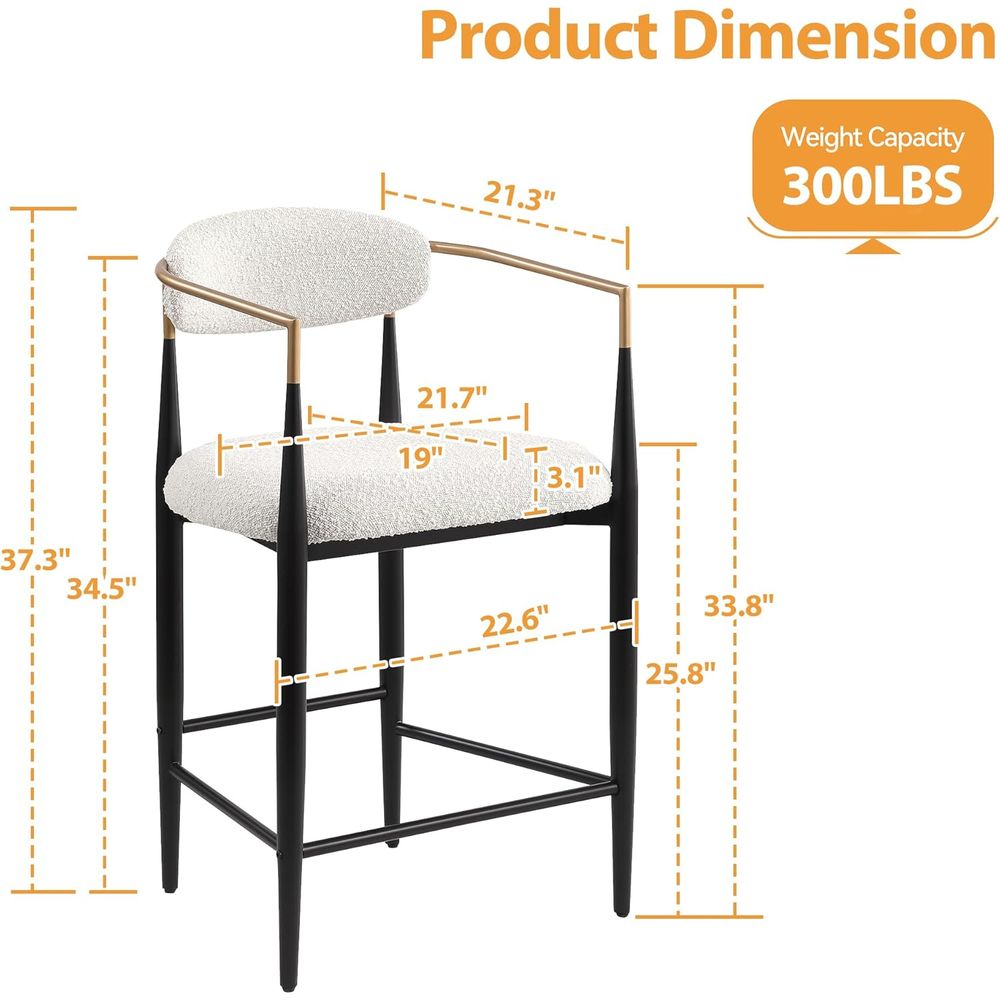 Set of 4 Upholstered Counter S - Home Bar Stools 评论和价格
