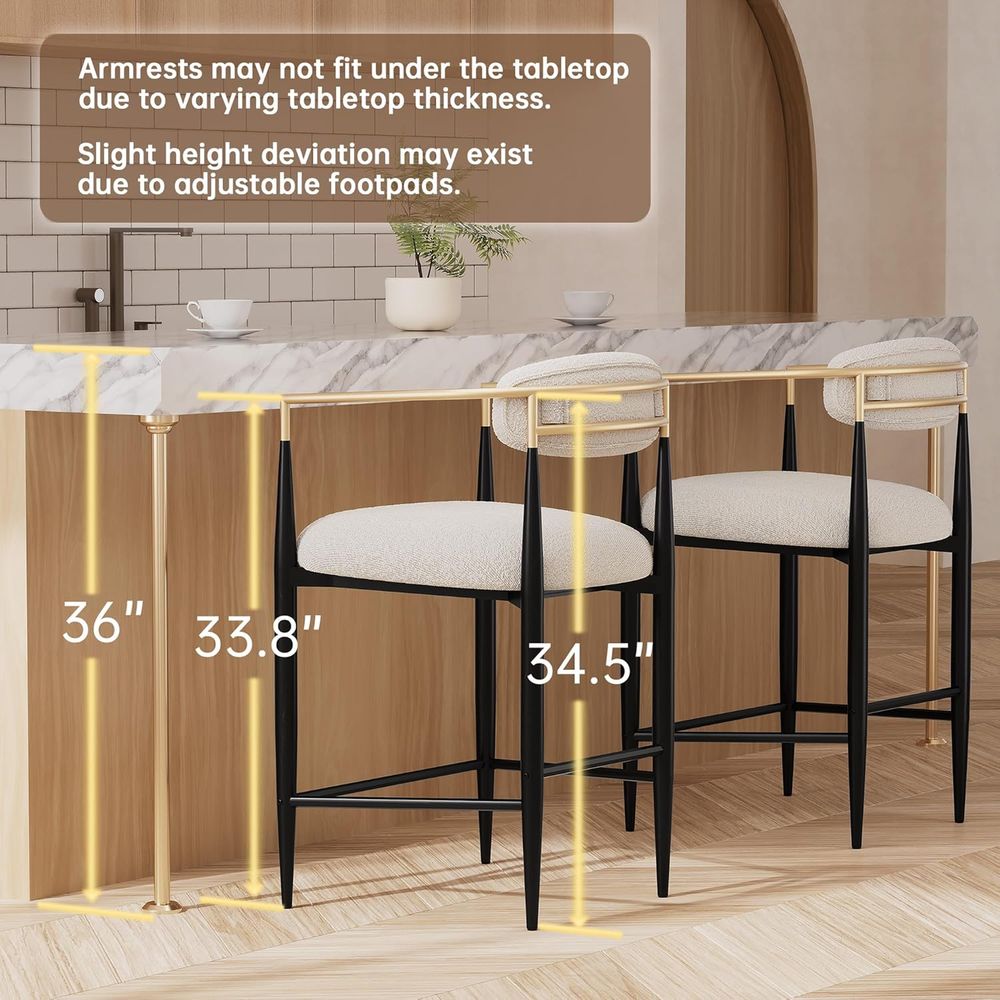 Set of 4 Upholstered Counter S - Home Bar Stools 评论和价格