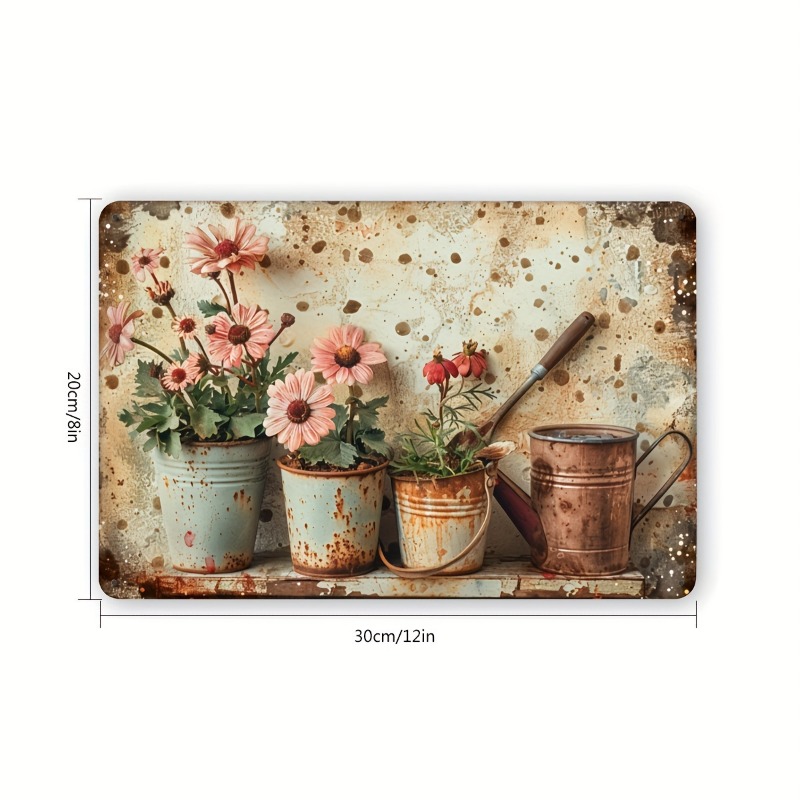 Vintage Floral Metal Tin Sign  - Home Bar And Restaurant 评论和价格