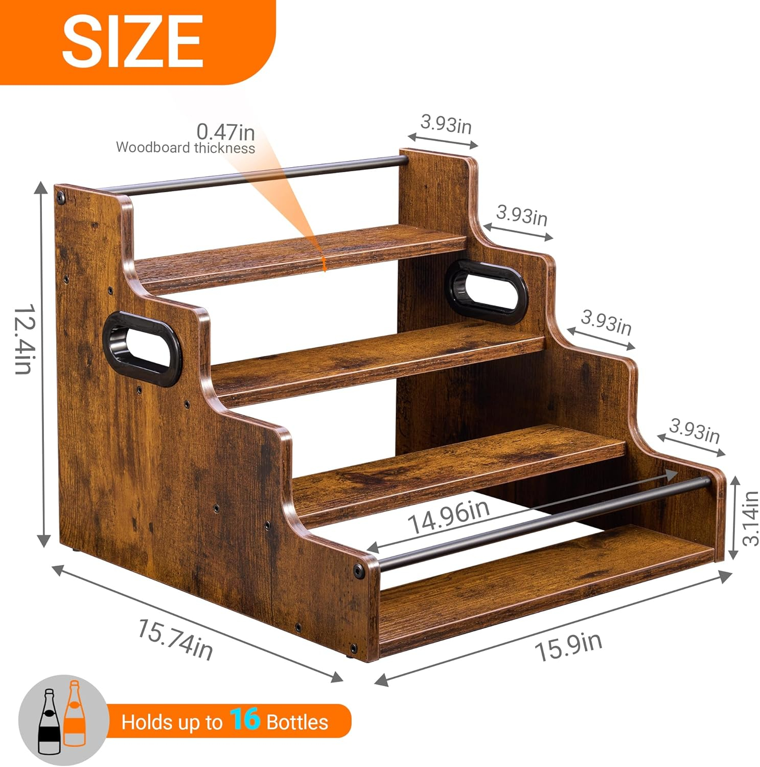Liquor Bottle Display Shelf, C - Home Bargains 评论和价格