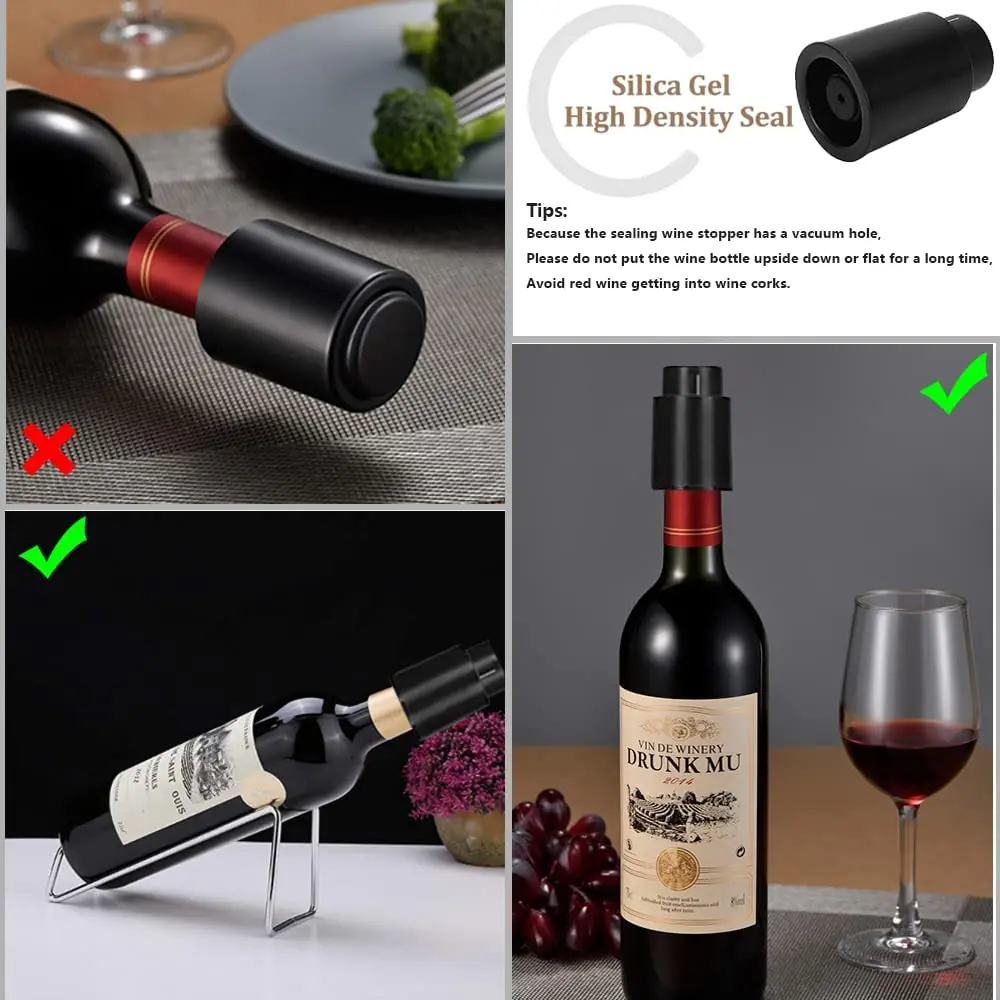 Vacuum Wine Bottle Cap Stopper - Wine Preservation Pump 评论和价格