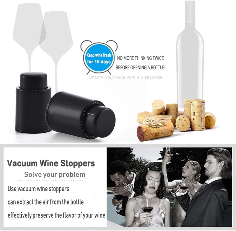 Vacuum Wine Bottle Cap Stopper - Wine Preservation Pump 评论和价格