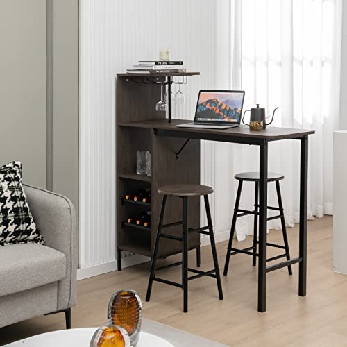 3-Piece Industrial Bar Set: Br - Home Bar Stools 评论和价格