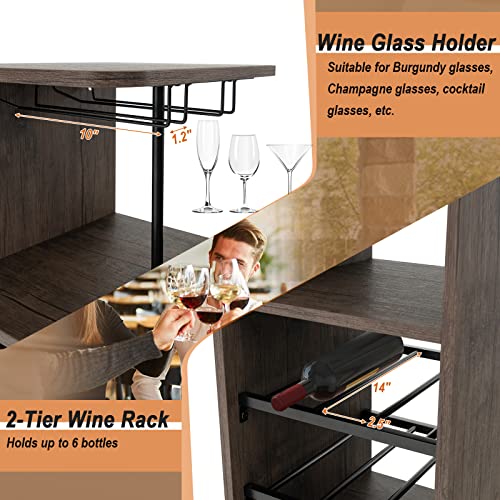 3-Piece Industrial Bar Set: Br - Home Bar Stools 评论和价格