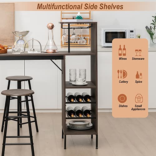 3-Piece Industrial Bar Set: Br - Home Bar Stools 评论和价格