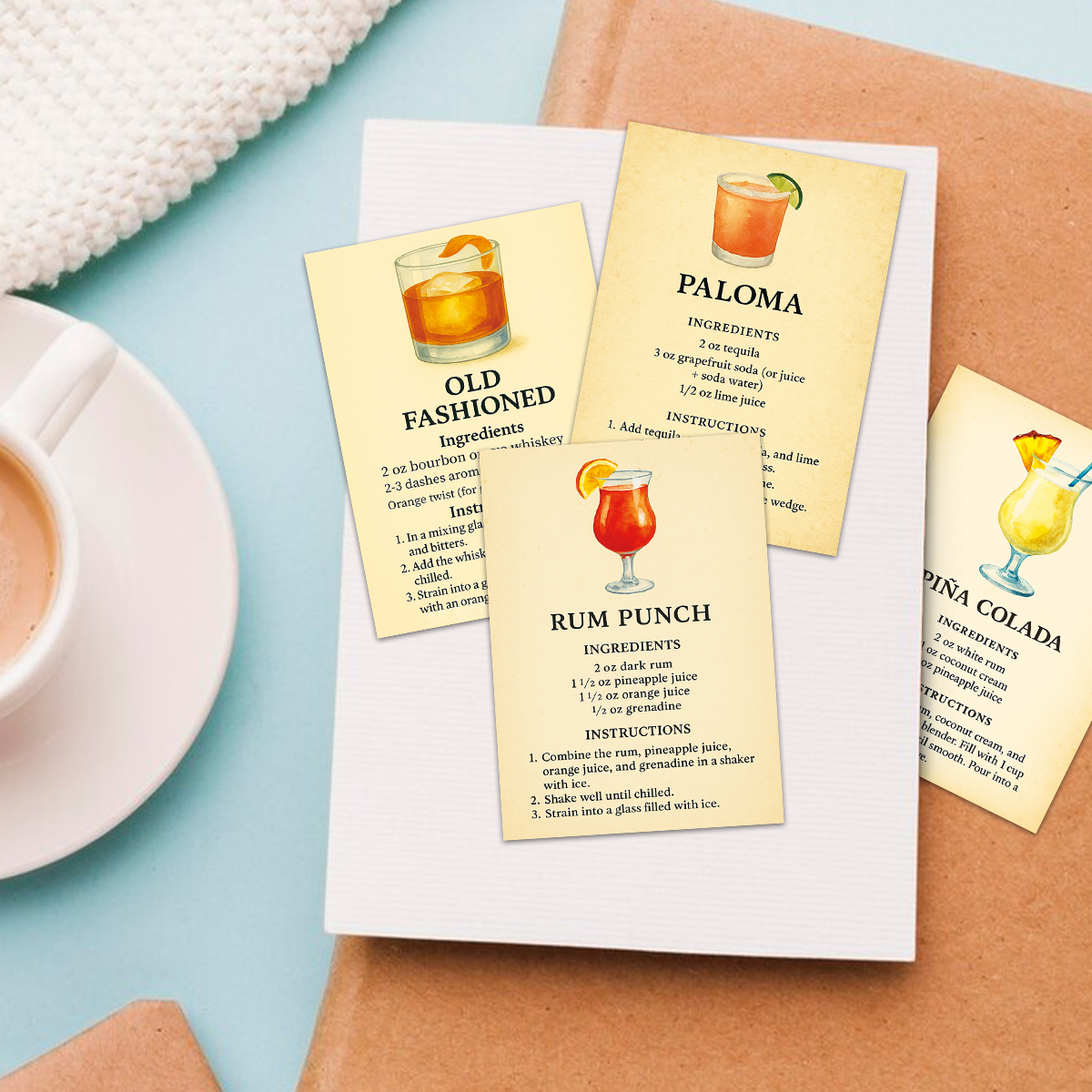20pcs Cocktail Ingredients Rec - Cocktail Recipe Book 评论和价格